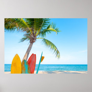 Poster Praia Tropical do Surfboard
