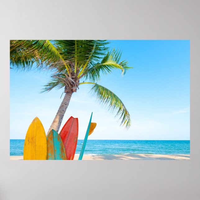 Poster Praia Tropical do Surfboard (Frente)