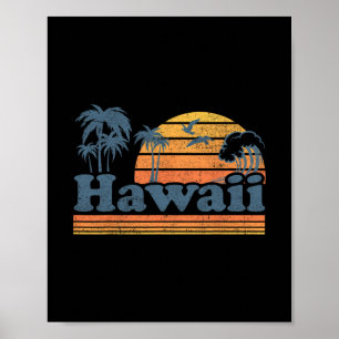 Poster Praia Vintage Havaí Verão Surf Havaiano