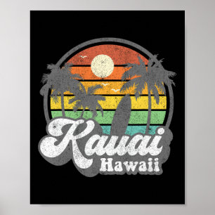 Poster Praia Vintage Kauai Havaí Surf Surfista Havaiano 7