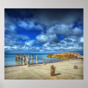 Poster Praia Wybalena de Lillies, ilha do Flinders