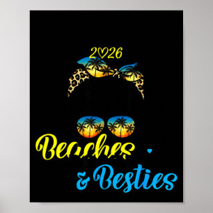 Poster Praias bebida e amigas viagem de meninas 2026 flor