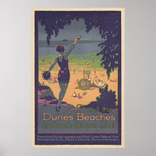 Poster Praias das Dunas - Cartaz de Viagem Vintage (Frente)