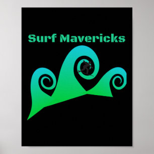 Poster Praias do surf Maverick surfando na Califórnia