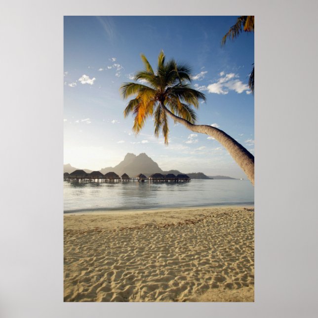 Poster Praias Tropicais | Beach Huts, Bora Bora (Frente)