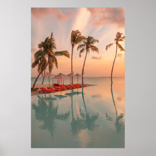 Poster Praias Tropicais Maldivas Tropical Beach & Pisci