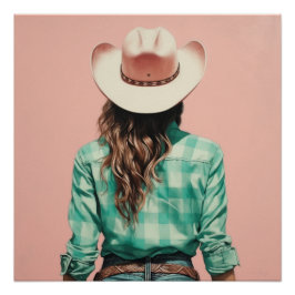 Pôster Prairie Gingham: Cowgirl Wall Art