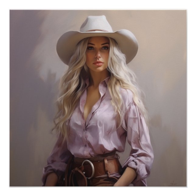 Pôster Prairie Wildflower: Cowgirl Wall Art (Frente)