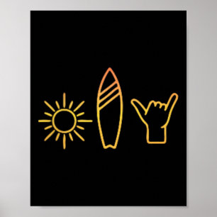 Poster Pranchas de Surf Surfista Antigo Verão Praia Surf