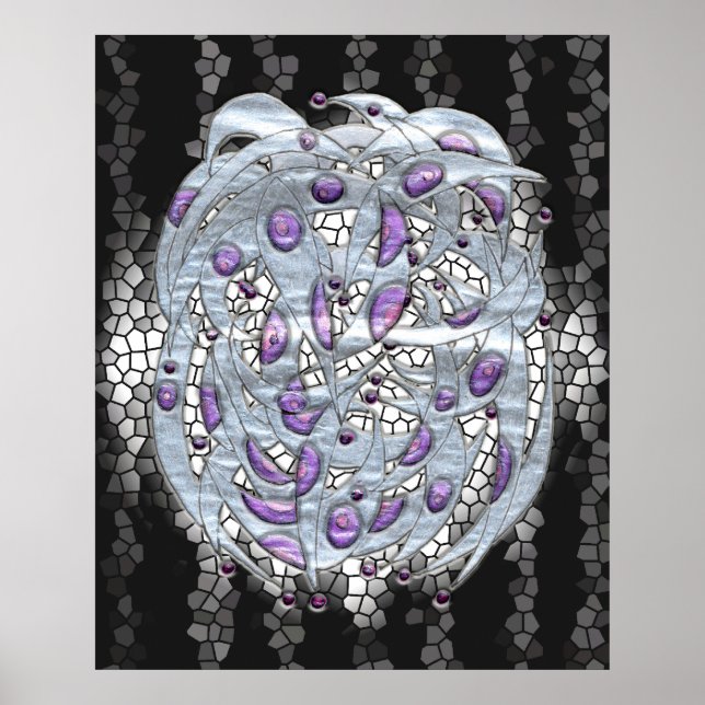 Pôster Prata em vidro manchado (Frente)