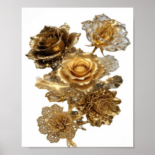 Poster Prata Limpa ROSAS DORADAS