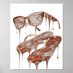 Poster Prata Marcante GLAMOUR ROSE GOLD Design de Declara