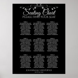 Poster Prata sobre Gráfico de Assentos de Casamento de Me