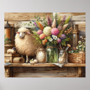 Poster Prateleira 3 da Madeira primitiva