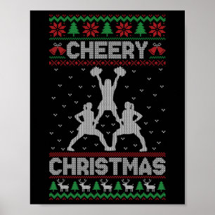 Poster Prática Alegre de Chefe de Torcida de Natal Roupa