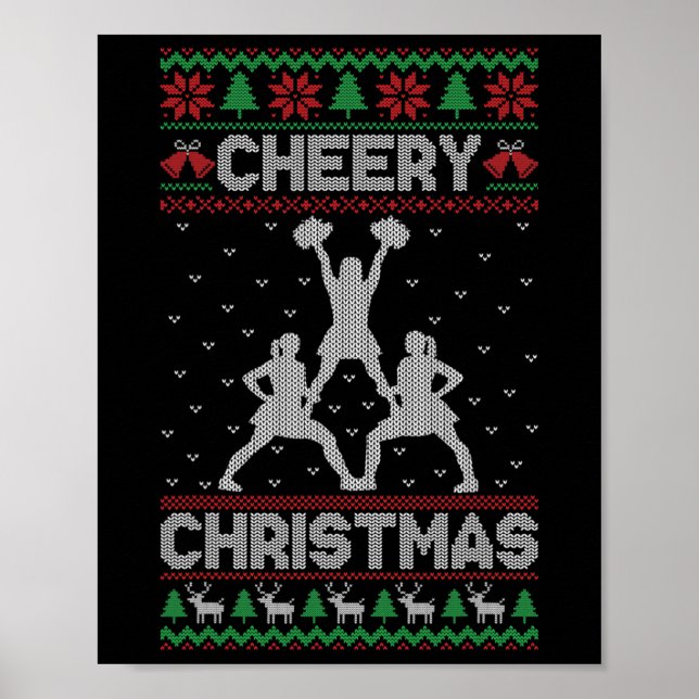 Poster Prática Alegre de Chefe de Torcida de Natal Roupa  (Frente)