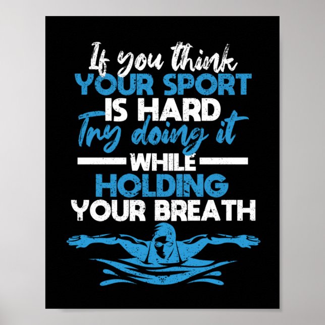 Poster Prática divertida de natação nadadora (Frente)