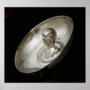 Pôster Prato com o busto de um homem para dentro