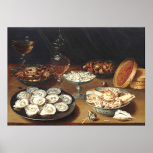Poster Pratos com ostras - Osias Beert Fine Art