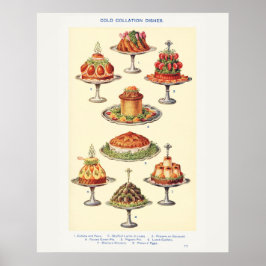 Poster Pratos de Colação Fria da Sra. Beeton Art