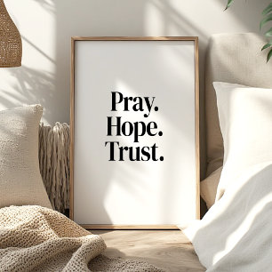 Poster Pray Hope Trust – Cartaz Islâmico Minimalista