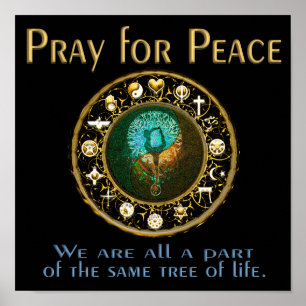 Pôster Pray para a paz