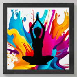 Poster Prayer Pose Yoga mulher pingou o cabelo Cor espiri