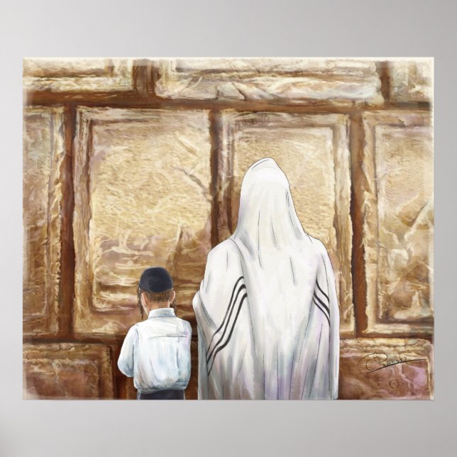 Poster Prayer Western Wall Jerusalem Cidade Antiga de Isr (Frente)