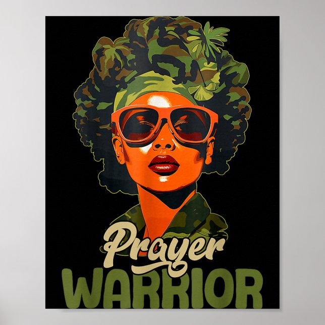 Poster Praying Black Woman Afro Christian Sayings Prayer  (Frente)