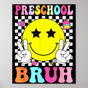 Poster Pré-escola bruh sorriso retrô de volta à escola