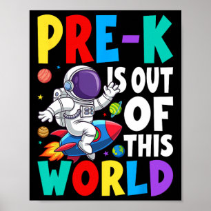 Poster Pré-jardim é um astronauta fofo fora deste mundo d