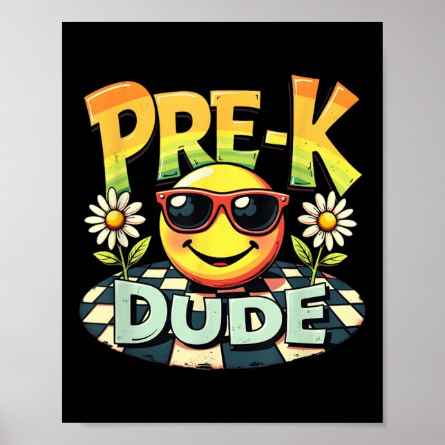 Poster Pré-k Cara Engraçado De Volta À Escola No Primeiro (Frente)
