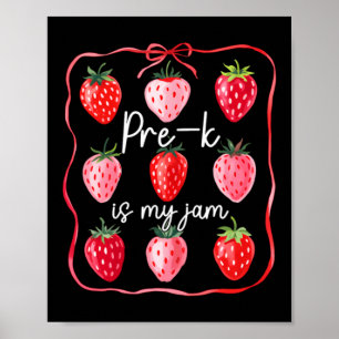 Poster Pré K é minha paixão Morango Fruta Professor Aluno