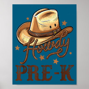 Poster Pré K País Howdy K Pré Rodeio Western Professor Hu