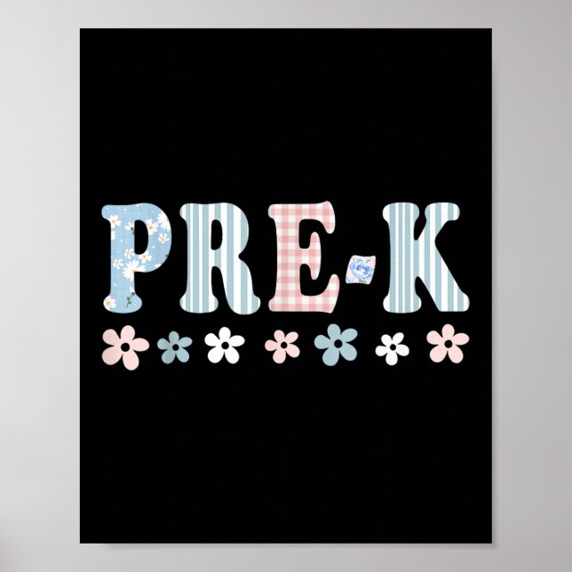 Poster Pré-k Primeiro Dia De Professores Da Pré-Escola (Frente)