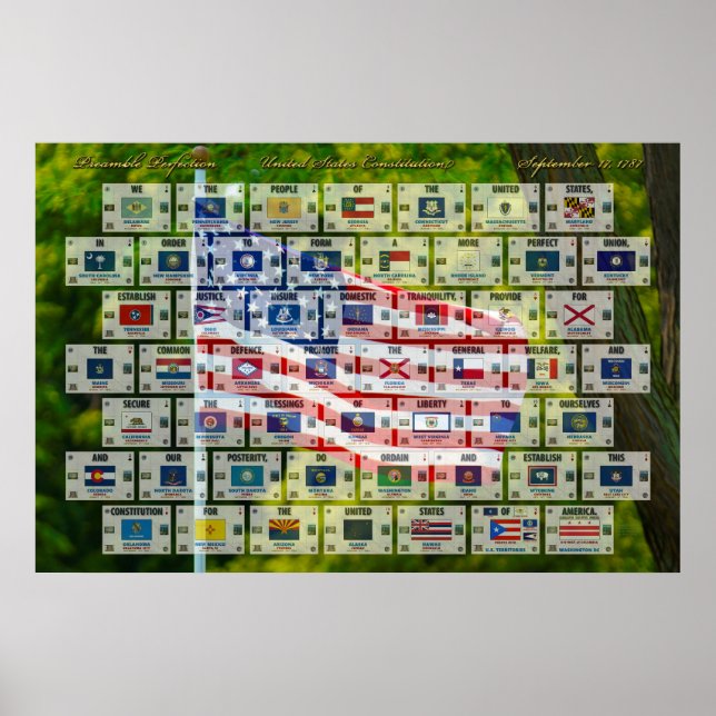 Poster Preâmbulo - Constituição dos EUA (Frente)