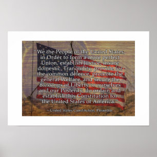 Poster Preâmbulo da constituição dos E.U. sobre o fund