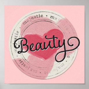 Pôster precioso de beleza-círculo-encantador - PINK BEAU