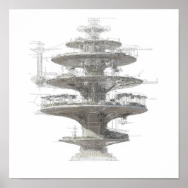 Poster Precision Engineering Art: Hydroponic Helix System