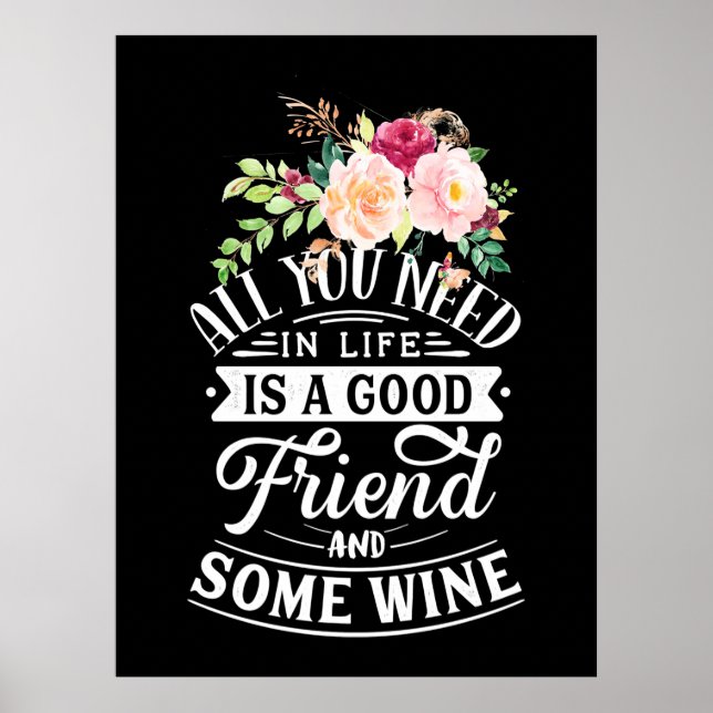 Poster Preciso De Um Bom Amigo E Um Pouco De Vinho (Frente)