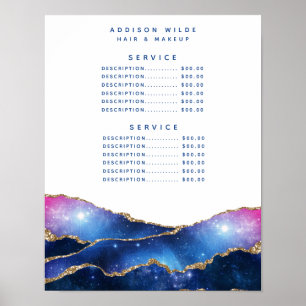 Poster Preço do Serviço da Galáxia de Ágata do Script de 