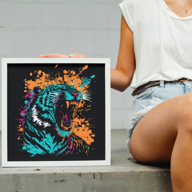 Poster Predador Elétrico; Tigre-Arrastador (Criador carregado)