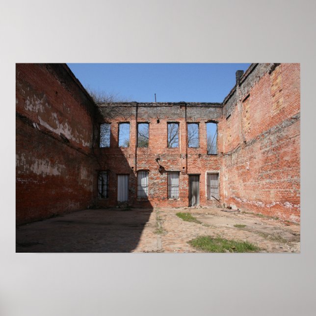 Poster Prédio Velho Abandonado em Shreveport, Louisiana (Frente)