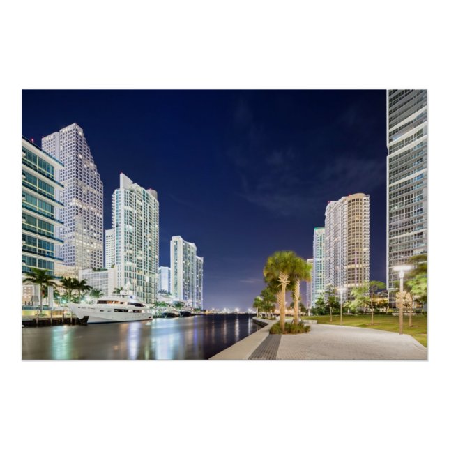 Pôster Prédios ao longo do rio Miami (Frente)