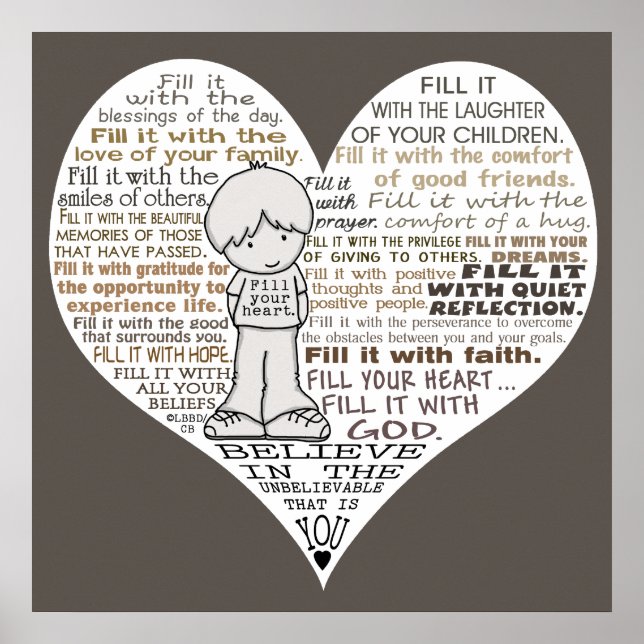 Pôster Preencha o seu castanho escuro pelo coração (Frente)