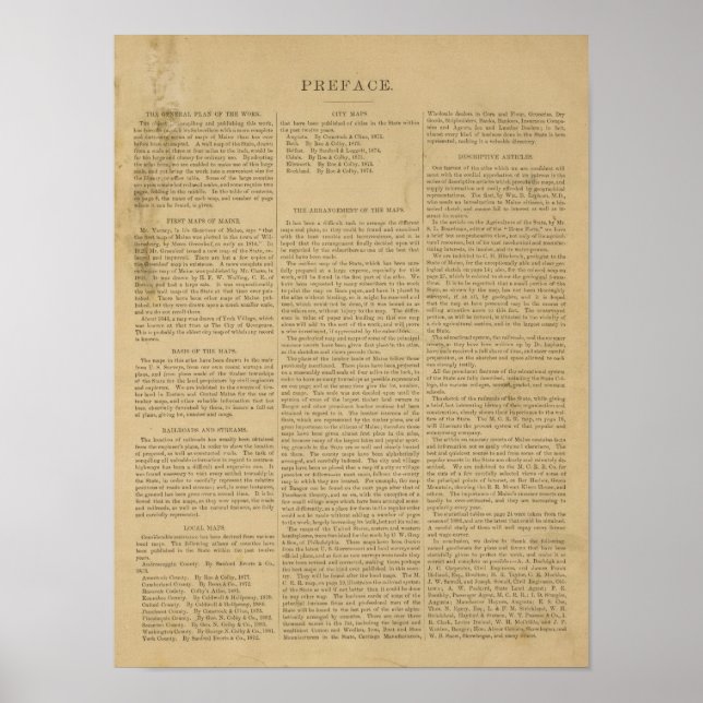 Poster Preface Atlas do estado de Maine (Frente)