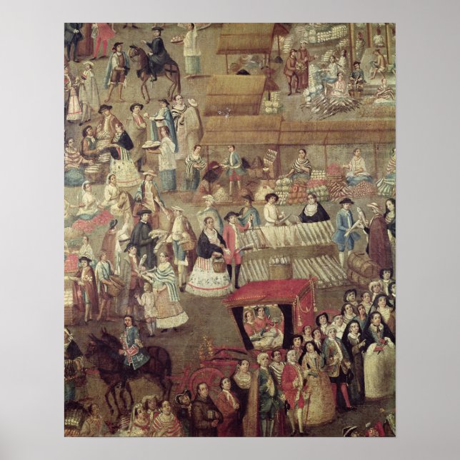 Pôster Prefeito da Plaza no México, detalhe do Mercado (Frente)