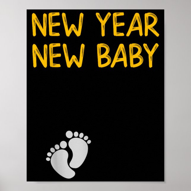 Poster Pregnancy Announcemen - New Year New Baby  (Frente)