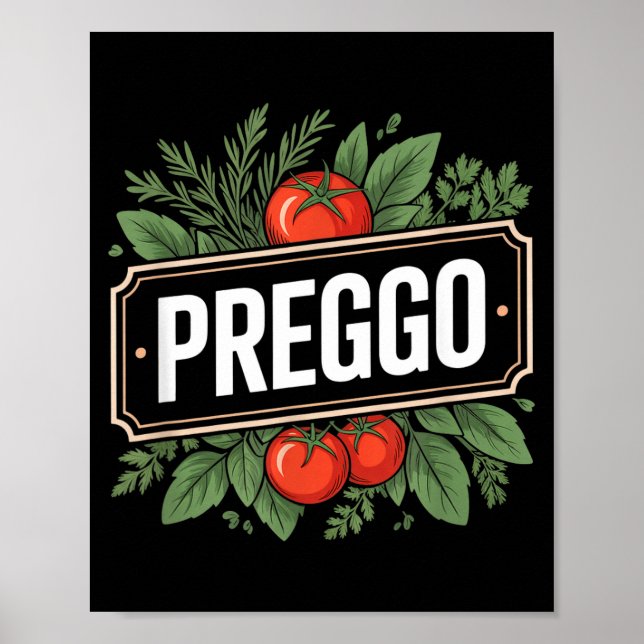 Poster Pregnancy Announcement Prego Pasta Sauce Funny Pre (Frente)