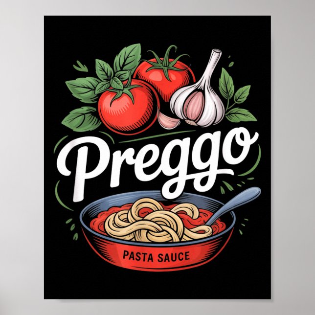 Poster Pregnancy Announcement Prego Pasta Sauce Funny Pre (Frente)